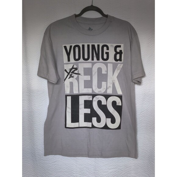 Young & Reckless T-shirt Gray Graphic Logo Size Large - Picture 1 of 5